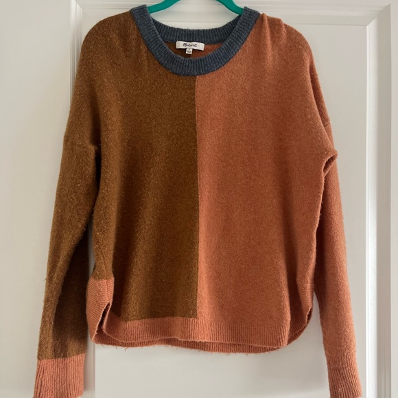 Madewell Westlake Color-block Long Sleeve Pullover Sweater Size Small - Picture 2 of 11